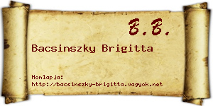 Bacsinszky Brigitta névjegykártya